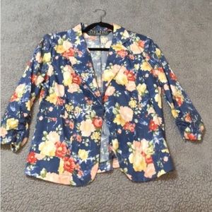 Pocketed Floral Blazer